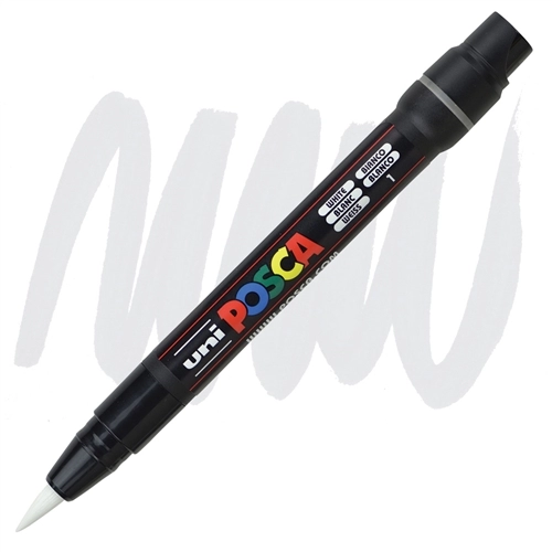 Een Posca PCF350 brushpen - penseelpunt 1-10 mm - wit koop je bij Unimark Office B.V.