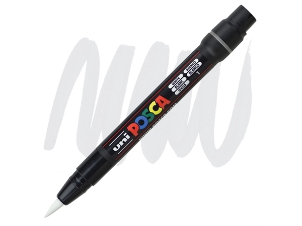 Een Posca PCF350 brushpen - penseelpunt 1-10 mm - wit koop je bij Unimark Office B.V.