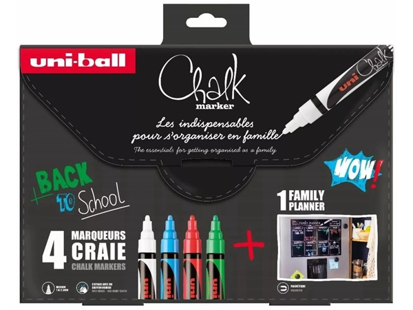 Een Uni-ball Chalk Marker - Magnetische Famillie Planner - Kit koop je bij Unimark Office B.V.