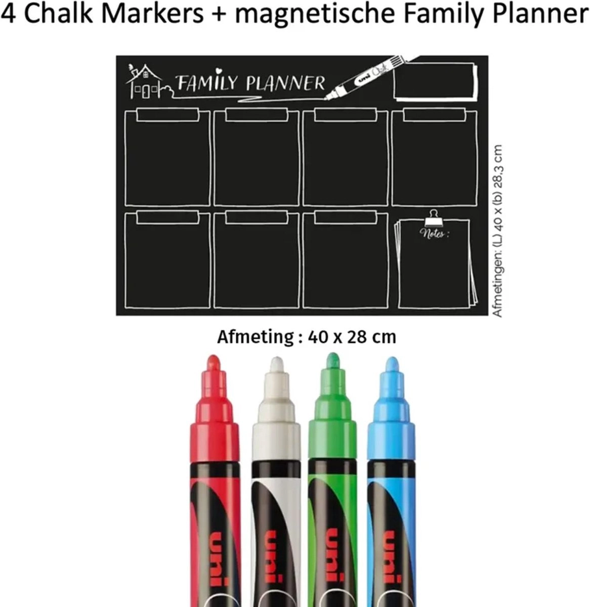 Een Uni-ball Chalk Marker - Magnetische Famillie Planner - Kit koop je bij Unimark Office B.V.