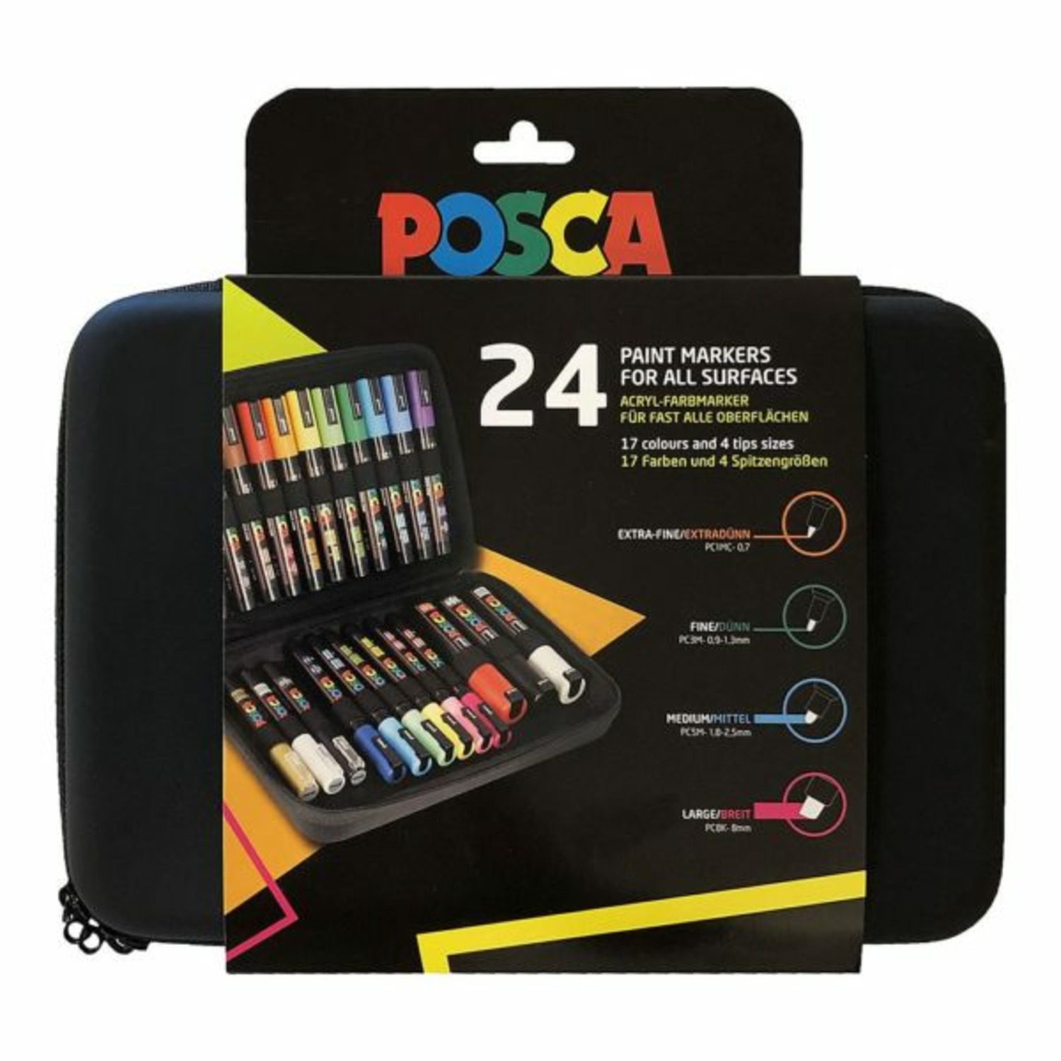 Een Posca verfstiften in luxe koffer - assorti 24 stuks verfstiften koop je bij Unimark Office B.V.