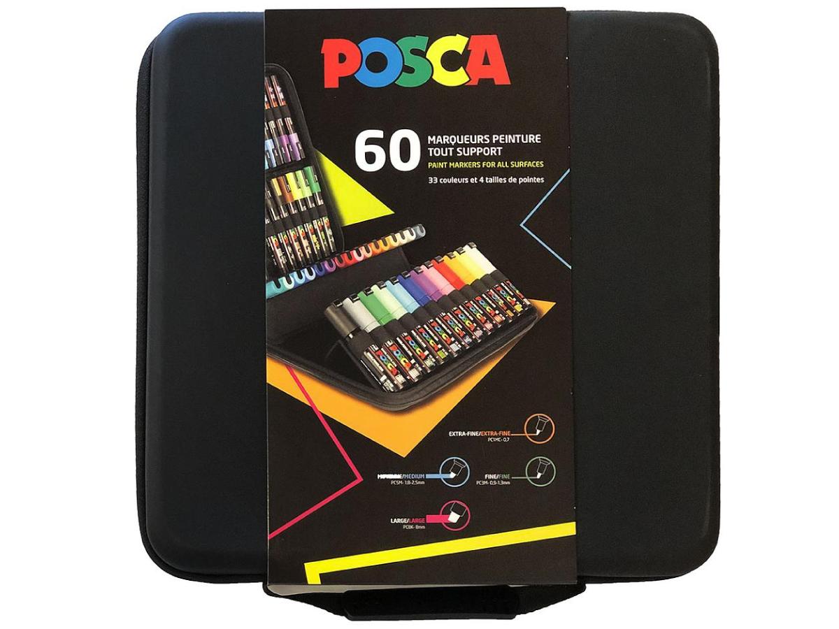 Een Posca stiften in luxe koffer - assorti 60 stuks verfstiften koop je bij Unimark Office B.V.